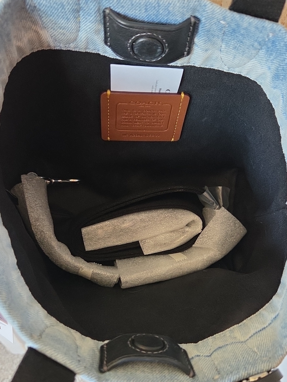 Coach Mini Tour Tote Bag In Loved Denim NWT - Picture 4 of 7